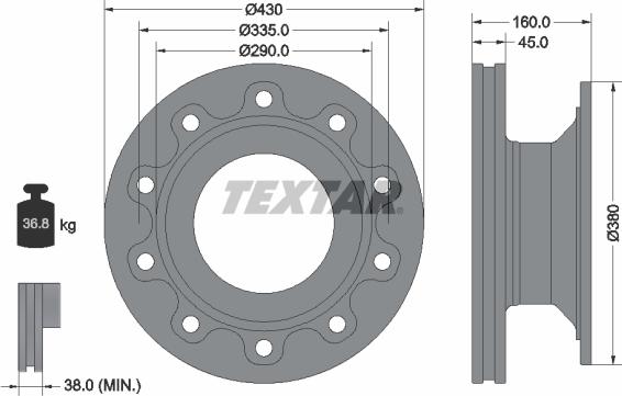 Textar 93193200 - Гальмівний диск avtolavka.club