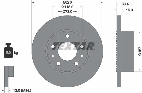 Textar 93104800 - Гальмівний диск avtolavka.club