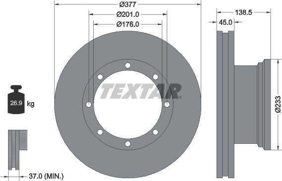 Textar 93101500 - Гальмівний диск avtolavka.club