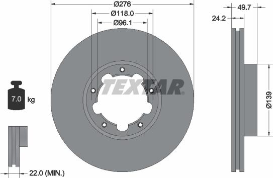 Textar 93185303 - Гальмівний диск avtolavka.club