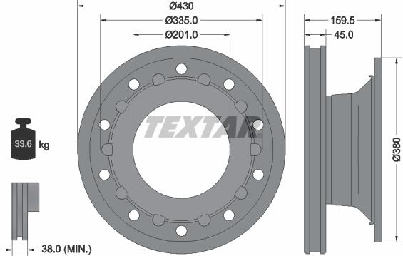 Textar 93127100 - Гальмівний диск avtolavka.club