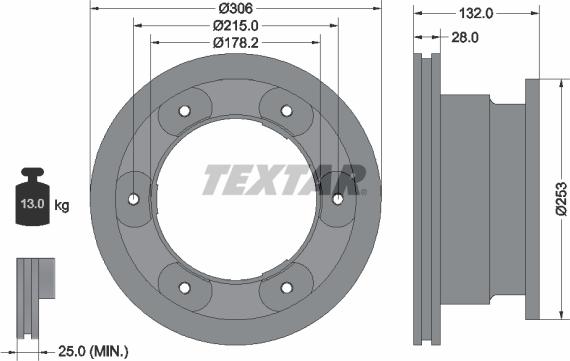 Textar 93177703 - Гальмівний диск avtolavka.club