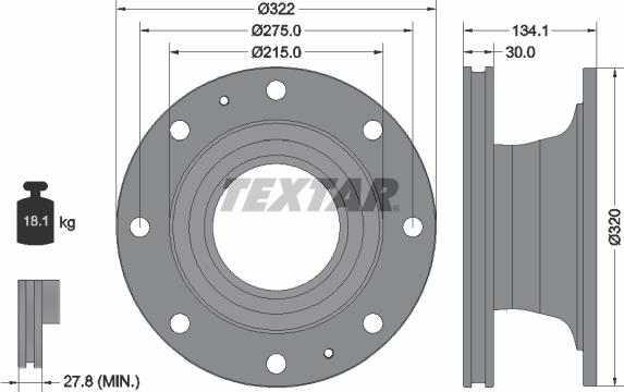 Textar 93324600 - Гальмівний диск avtolavka.club