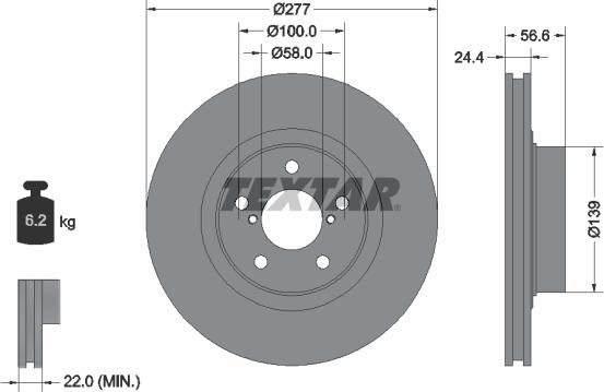 Textar 92094600 - Гальмівний диск avtolavka.club