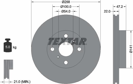 Textar 92090503 - Гальмівний диск avtolavka.club