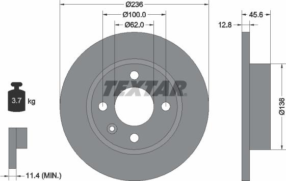 Textar 92090200 - Гальмівний диск avtolavka.club