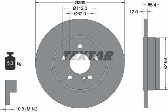 Textar 92091103 - Гальмівний диск avtolavka.club