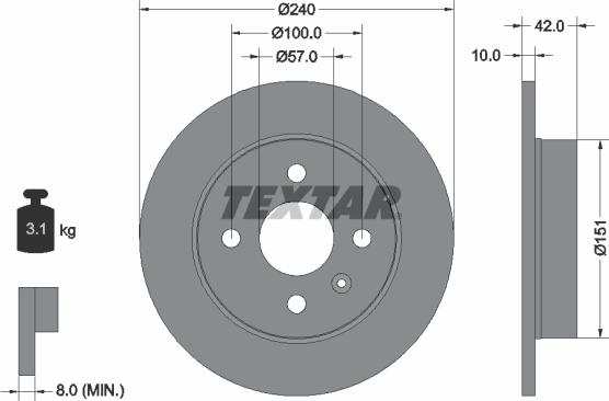 Textar 92092000 - Гальмівний диск avtolavka.club