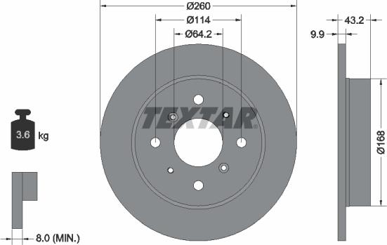 Textar 92049100 - Гальмівний диск avtolavka.club