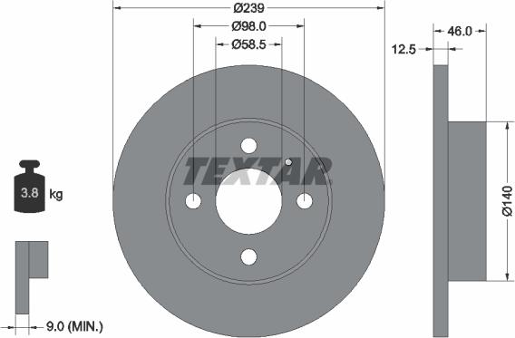 Textar 92044000 - Гальмівний диск avtolavka.club