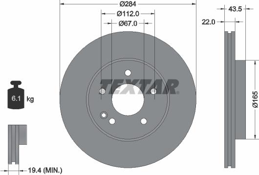 Textar 92059405 - Гальмівний диск avtolavka.club