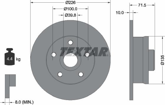 Textar 92057205 - Гальмівний диск avtolavka.club