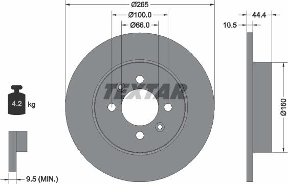 Textar 92064900 - Гальмівний диск avtolavka.club