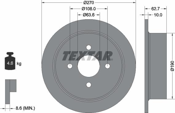 Textar 92064400 - Гальмівний диск avtolavka.club