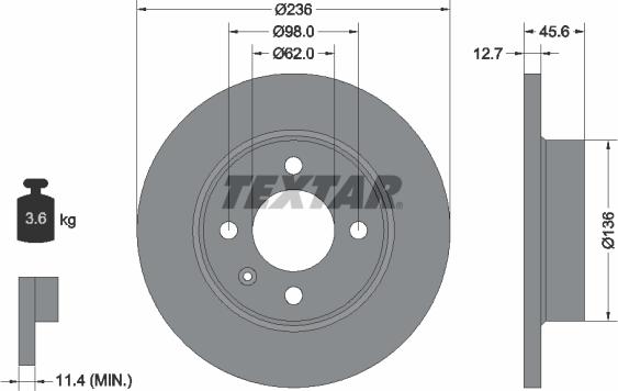 Textar 92065700 - Гальмівний диск avtolavka.club