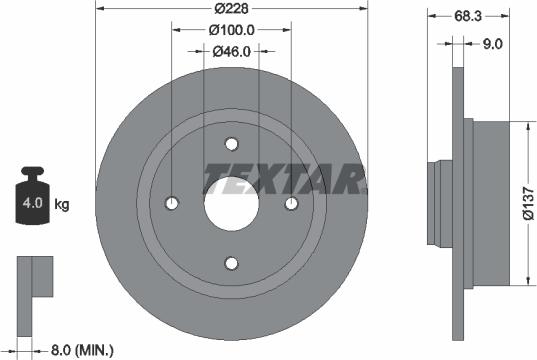 Textar 92066100 - Гальмівний диск avtolavka.club