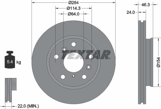 Textar 92061900 - Гальмівний диск avtolavka.club