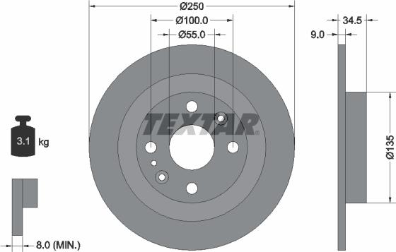 Textar 92061700 - Гальмівний диск avtolavka.club