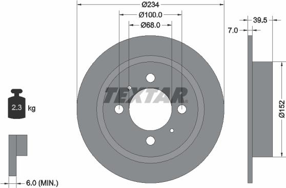 Textar 92080000 - Гальмівний диск avtolavka.club