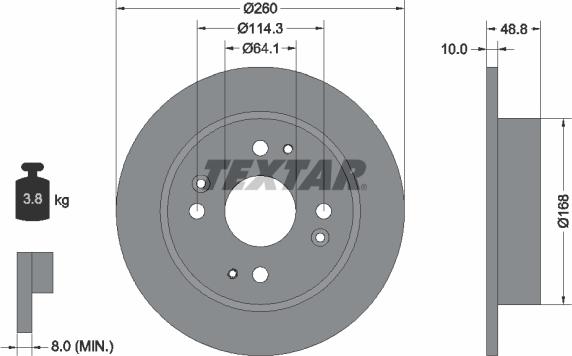 Textar 92081700 - Гальмівний диск avtolavka.club