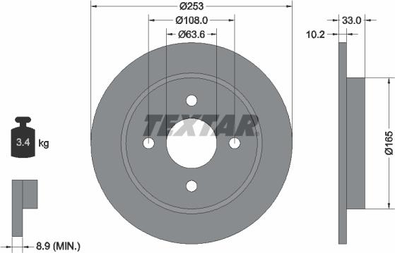 Textar 92088400 - Гальмівний диск avtolavka.club