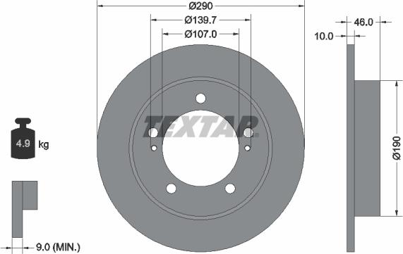 Textar 92036600 - Гальмівний диск avtolavka.club