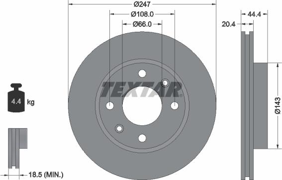 Textar 92033800 - Гальмівний диск avtolavka.club