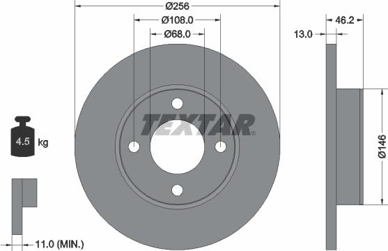 Textar 92025900 - Гальмівний диск avtolavka.club