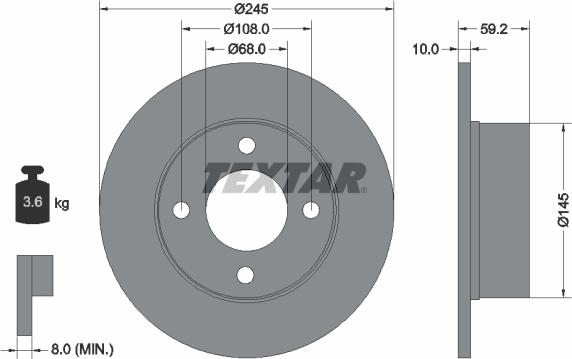 Textar 92026100 - Гальмівний диск avtolavka.club