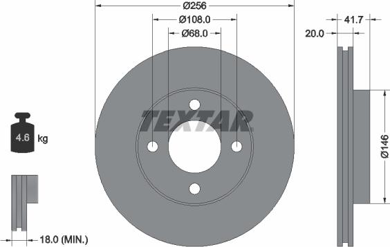 Textar 92026200 - Гальмівний диск avtolavka.club