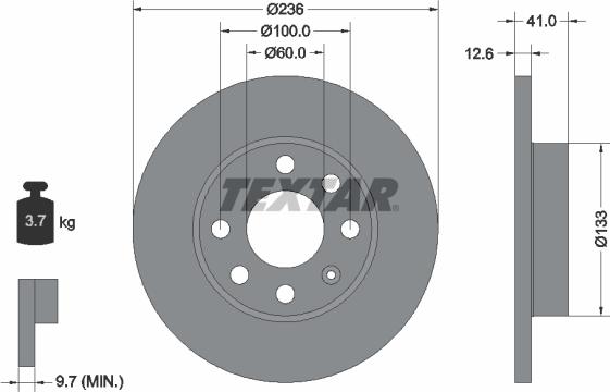 Textar 92020903 - Гальмівний диск avtolavka.club