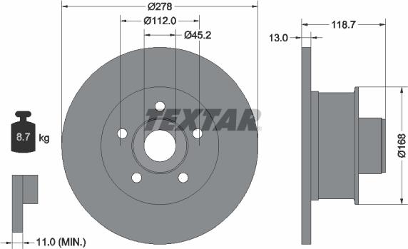 Textar 92022000 - Гальмівний диск avtolavka.club