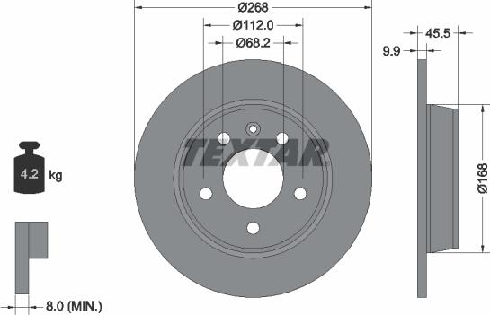 Textar 92074303 - Гальмівний диск avtolavka.club