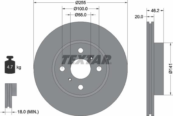 Textar 92199900 - Гальмівний диск avtolavka.club