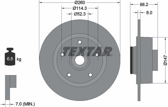 Textar 92195903 - Гальмівний диск avtolavka.club