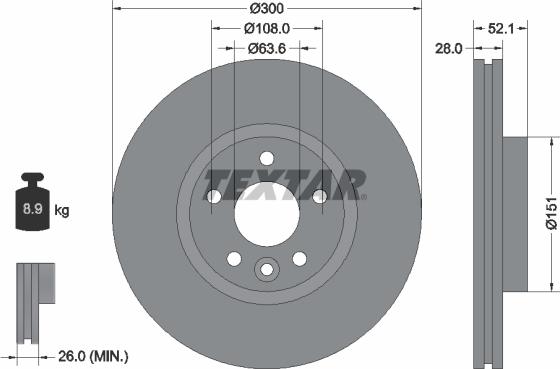 Textar 92196905 - Гальмівний диск avtolavka.club