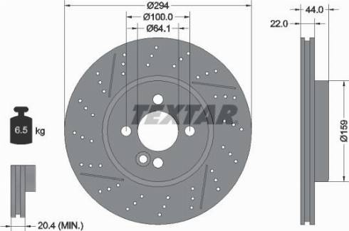 Textar 92196700 - Гальмівний диск avtolavka.club