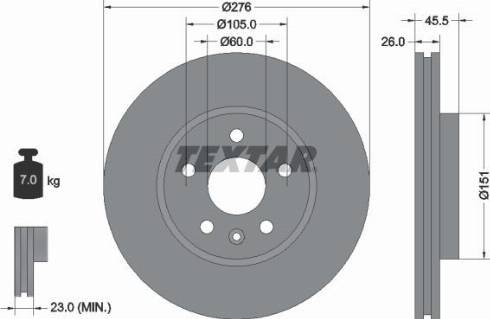 Textar 92198900 - Гальмівний диск avtolavka.club