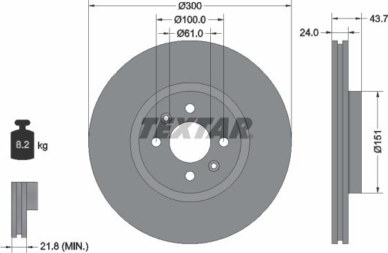 Textar 92149500 - Гальмівний диск avtolavka.club