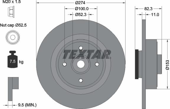 Textar 92141403 - Гальмівний диск avtolavka.club