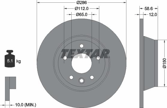 Textar 92159403 - Гальмівний диск avtolavka.club