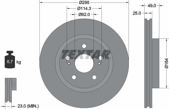 Textar 92156503 - Гальмівний диск avtolavka.club