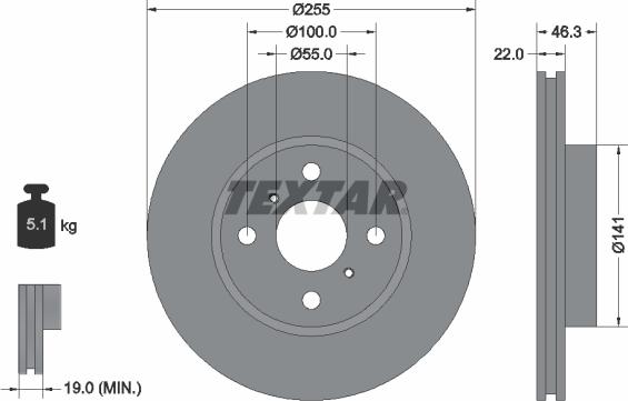 Textar 92156100 - Гальмівний диск avtolavka.club