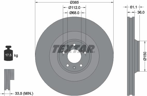 Textar 92151303 - Гальмівний диск avtolavka.club