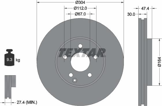 Textar 92152105 - Гальмівний диск avtolavka.club