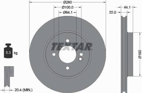 Textar 92157900 - Гальмівний диск avtolavka.club