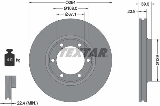 Textar 92166900 - Гальмівний диск avtolavka.club