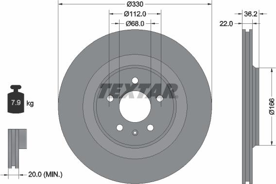 Textar 92160305 - Гальмівний диск avtolavka.club