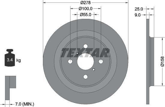 Textar 92161900 - Гальмівний диск avtolavka.club