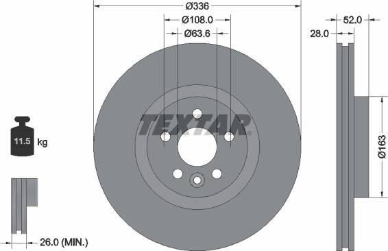 Textar 92168203 - Гальмівний диск avtolavka.club